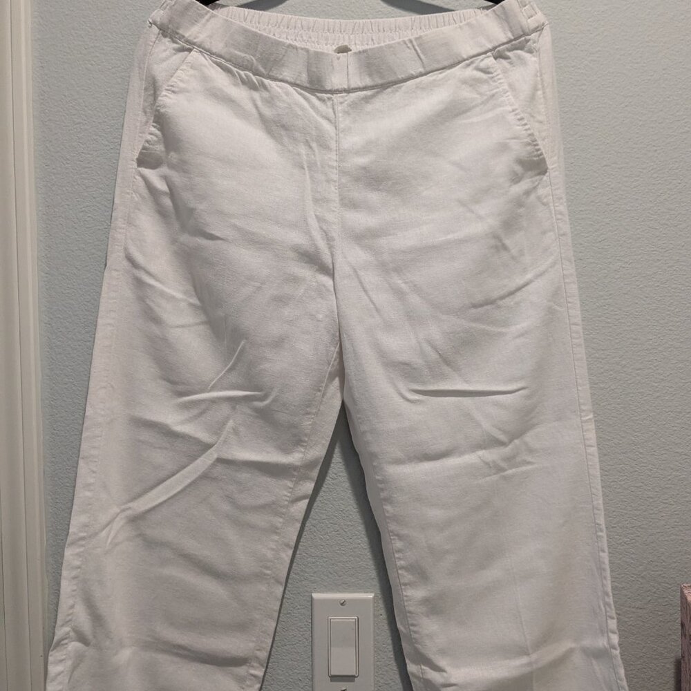 Vintage Caslon White Linen Pants - Small